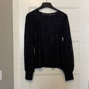 Stella & Dot black lace top